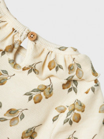LIL ATELIER Langærmet Rib Bluse Gavo Eug Turtledove Lemon